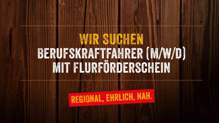 Wi suchen Berufskraftfahrer (m/w/d) mit Flurförderschein