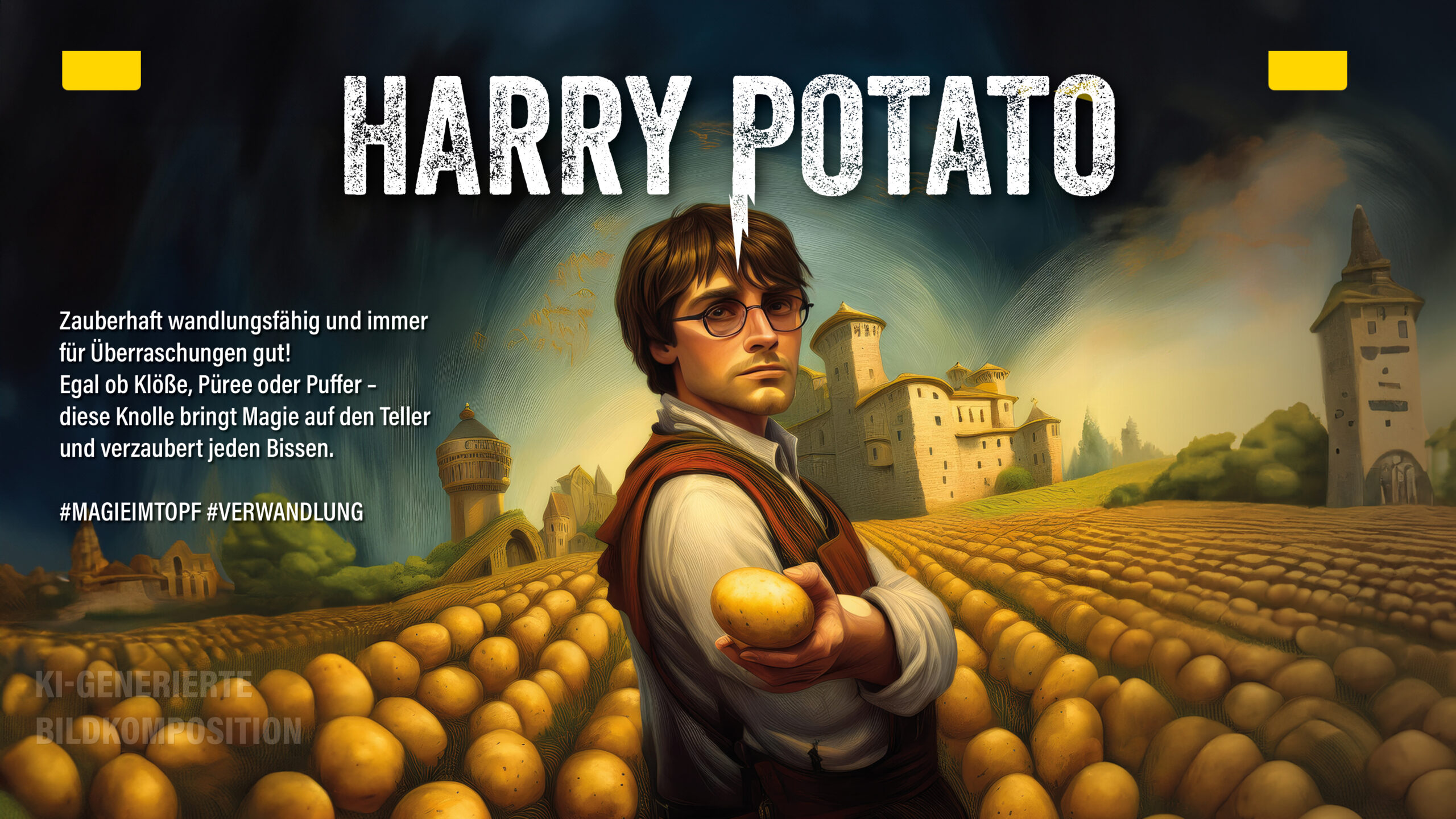 Harry Potato Zauberhat wandlungsfähig und immer für Überraschungen gut! Egal ob Klöße, Püree oder Puffer – diese Knolle bringt Magi auf den Teller und verzaubert jeden Bissen. #magieimtopf #verwandlung