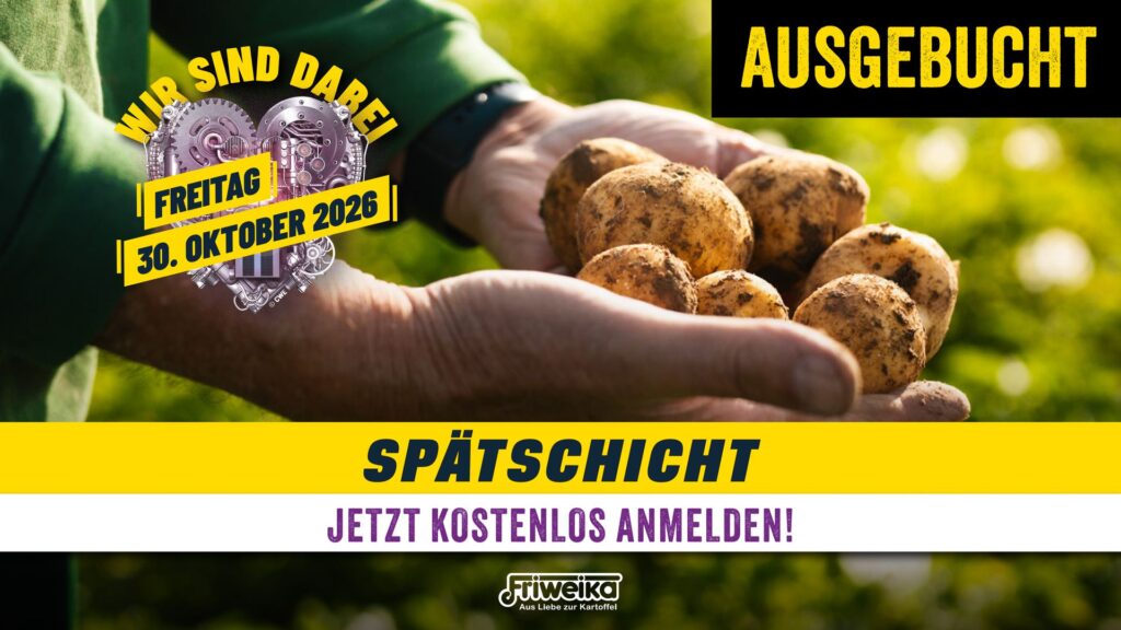 Friweika Spätschicht am 30. Oktober 2026 – Ausgebucht – Hände halten frisch geerntete Kartoffeln
